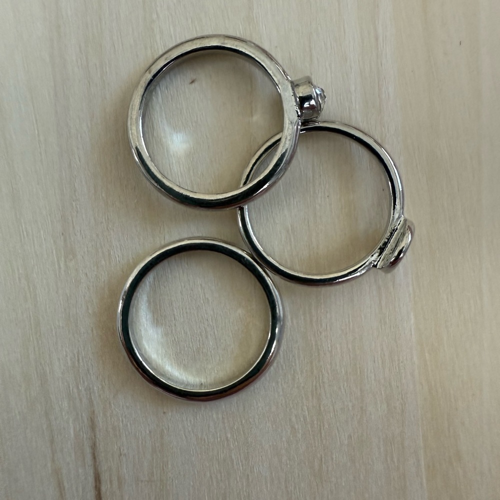 Chic Silver Ring Trio